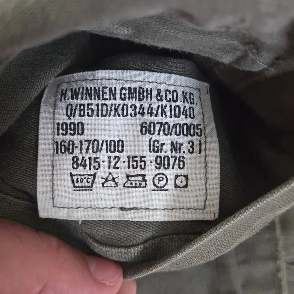 Vintage 1990s H Winnen GMBH & Co. German Military Field JACKET Army Green Unisex